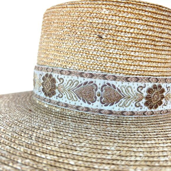 Lack Of Color The Spencer Straw Boater Hat Small Gold Band Summer - Picture 5 of 8